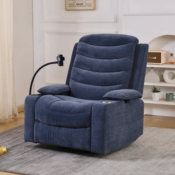 Power Nursery Gliders With Heat & Lumbar Support, Swivel Recliners With Adjustable Armrests, Rockers Chair With Smart Cup Holder & Wireless Charging Stand For Nursing - Image 2