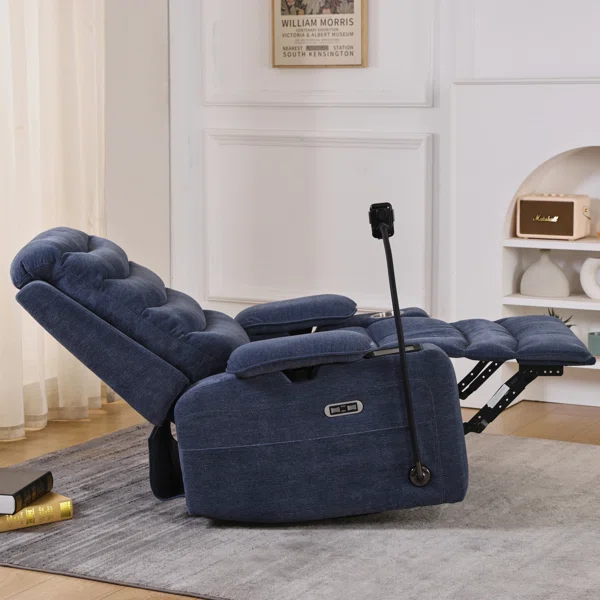 Power Nursery Gliders With Heat & Lumbar Support, Swivel Recliners With Adjustable Armrests, Rockers Chair With Smart Cup Holder & Wireless Charging Stand For Nursing - Image 3